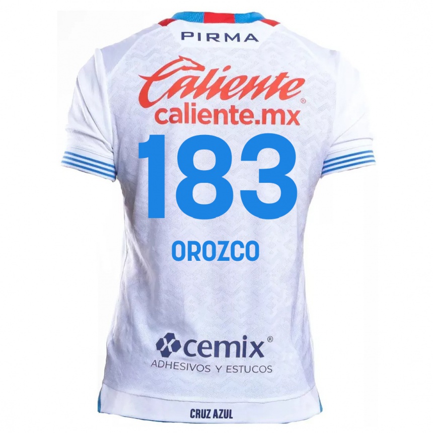 Férfi Labdarúgás Fabrizzio Orozco #183 Fehér Kék Idegenbeli Jersey 2024/25 Mez Póló Ing