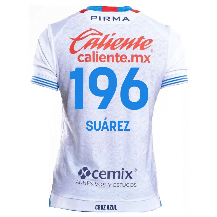 Férfi Labdarúgás Javier Suárez #196 Fehér Kék Idegenbeli Jersey 2024/25 Mez Póló Ing