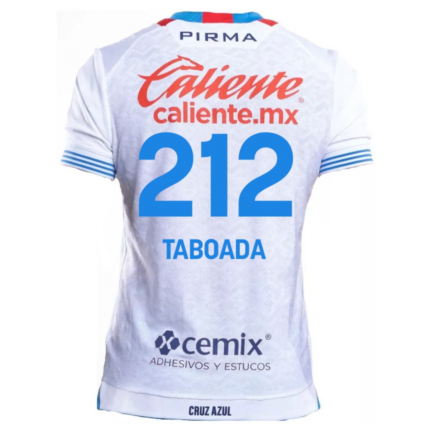 Férfi Labdarúgás Víctor Taboada #212 Fehér Kék Idegenbeli Jersey 2024/25 Mez Póló Ing