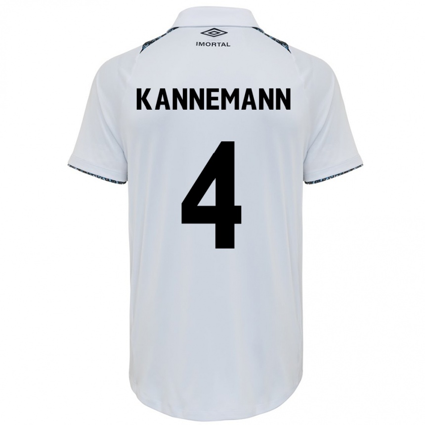 Férfi Labdarúgás Walter Kannemann #4 Fehér Kék Idegenbeli Jersey 2024/25 Mez Póló Ing