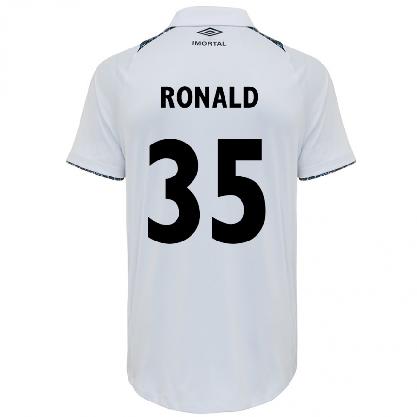 Férfi Labdarúgás Ronald #35 Fehér Kék Idegenbeli Jersey 2024/25 Mez Póló Ing