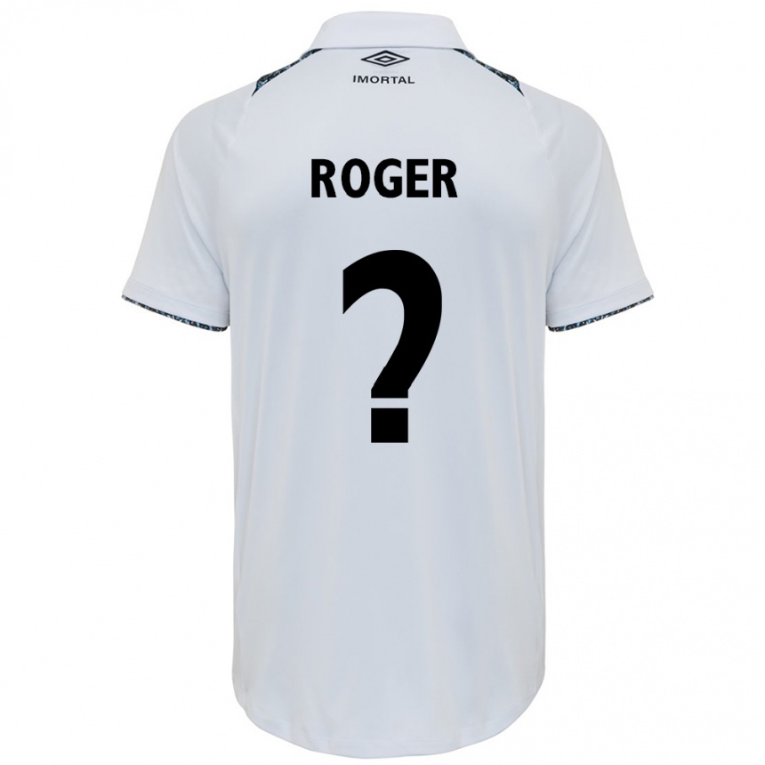 Férfi Labdarúgás Roger #0 Fehér Kék Idegenbeli Jersey 2024/25 Mez Póló Ing