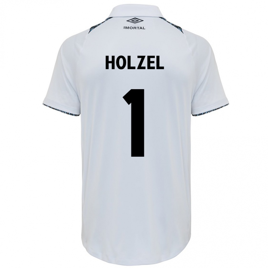 Férfi Labdarúgás Vivi Holzel #1 Fehér Kék Idegenbeli Jersey 2024/25 Mez Póló Ing