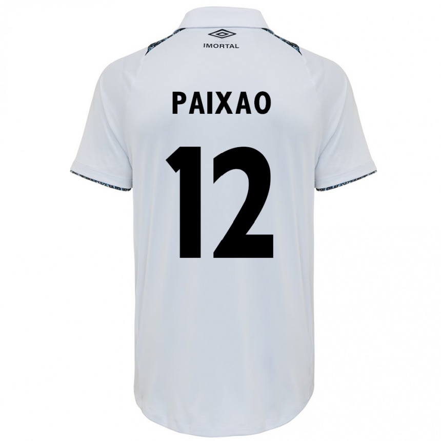 Férfi Labdarúgás Iasmin Paixão #12 Fehér Kék Idegenbeli Jersey 2024/25 Mez Póló Ing