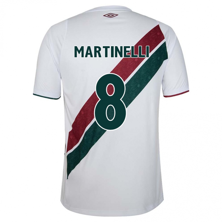 Férfi Labdarúgás Martinelli #8 Fehér Zöld Barna Idegenbeli Jersey 2024/25 Mez Póló Ing