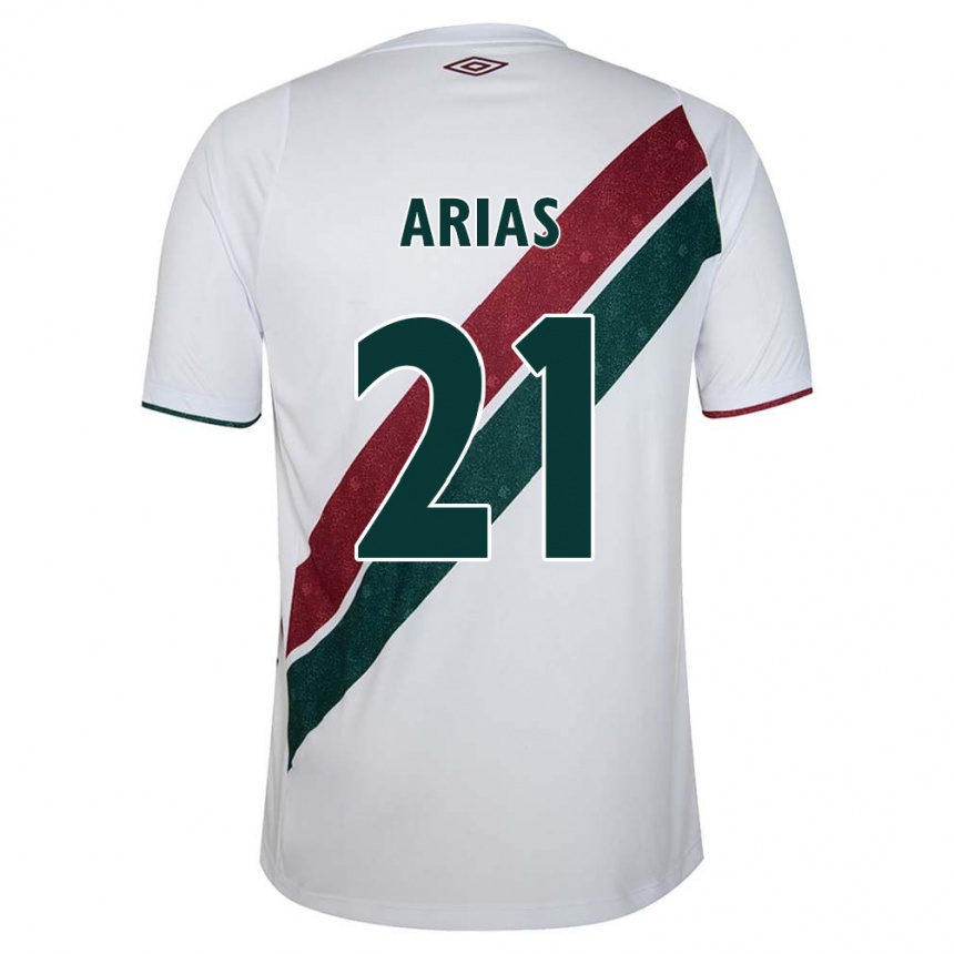 Férfi Labdarúgás Jhon Arias #21 Fehér Zöld Barna Idegenbeli Jersey 2024/25 Mez Póló Ing