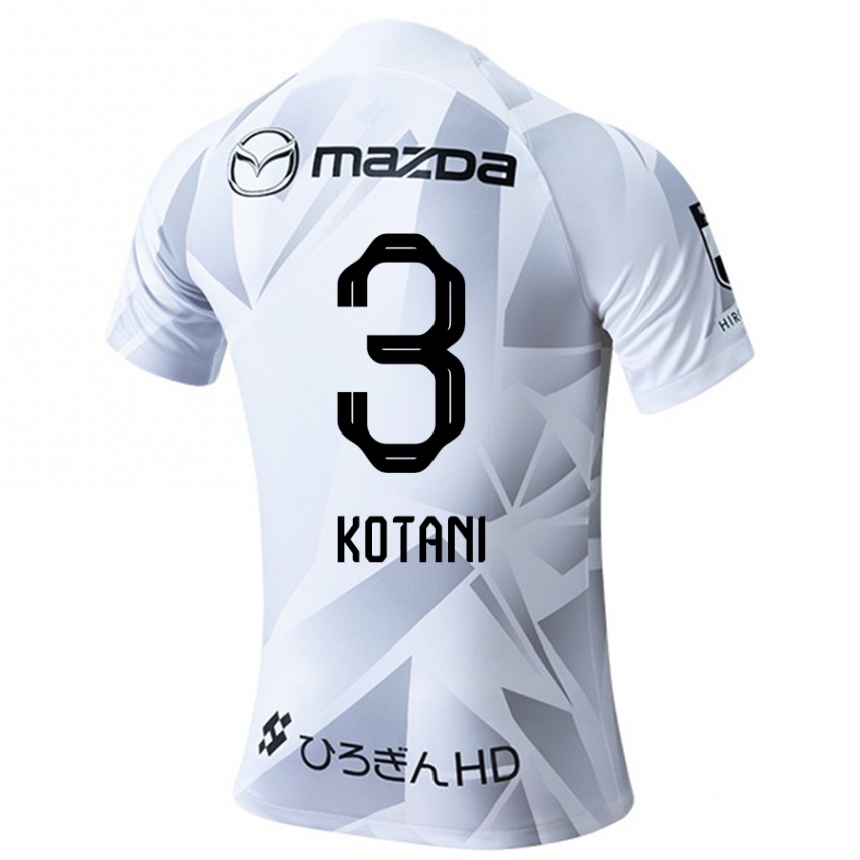 Férfi Labdarúgás Fuga Kotani #3 Fehér Szürke Fekete Idegenbeli Jersey 2024/25 Mez Póló Ing