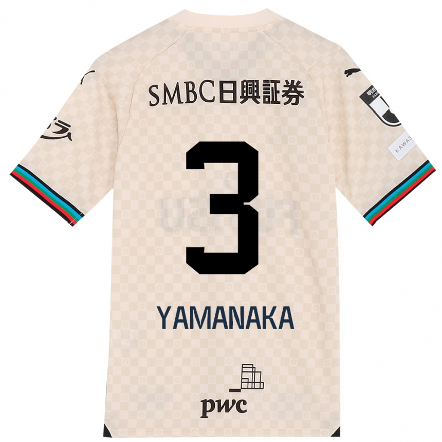 Férfi Labdarúgás Daiki Yamanaka #3 Fehér Szürke Idegenbeli Jersey 2024/25 Mez Póló Ing