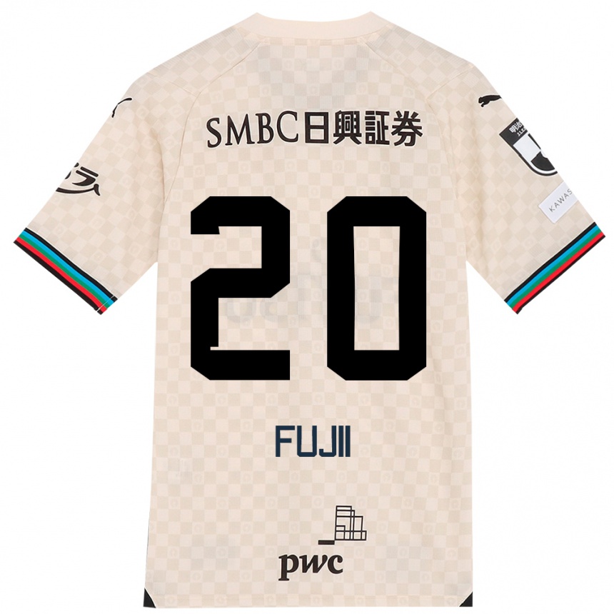 Férfi Labdarúgás Rensuke Fujii #20 Fehér Szürke Idegenbeli Jersey 2024/25 Mez Póló Ing