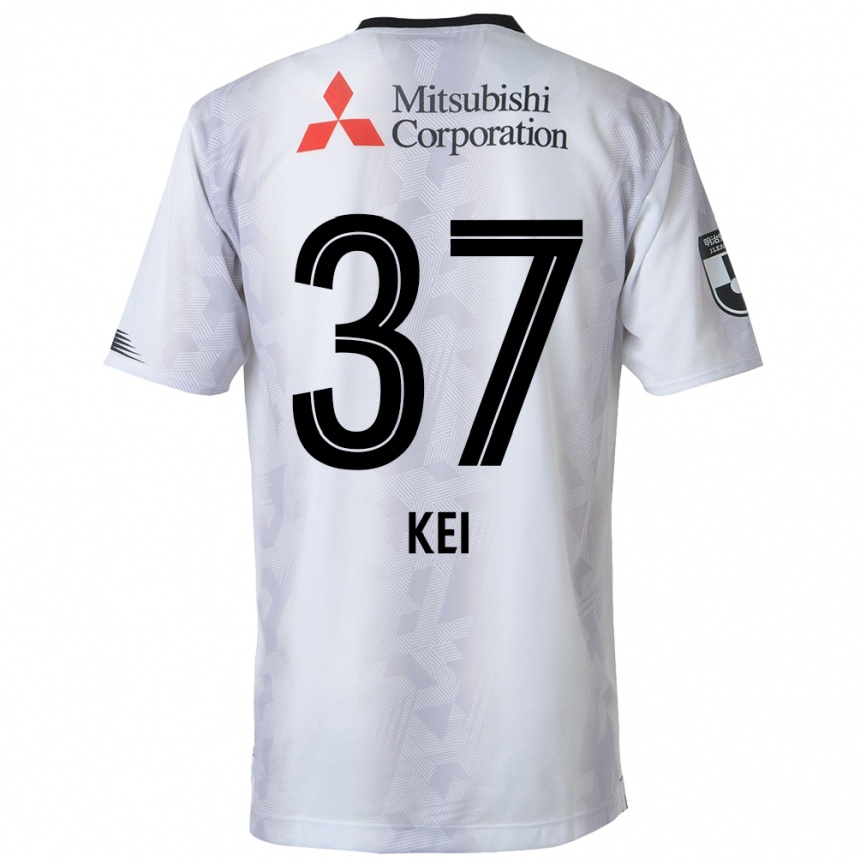 Férfi Labdarúgás Kei Koizumi #37 Fehér Fekete Idegenbeli Jersey 2024/25 Mez Póló Ing