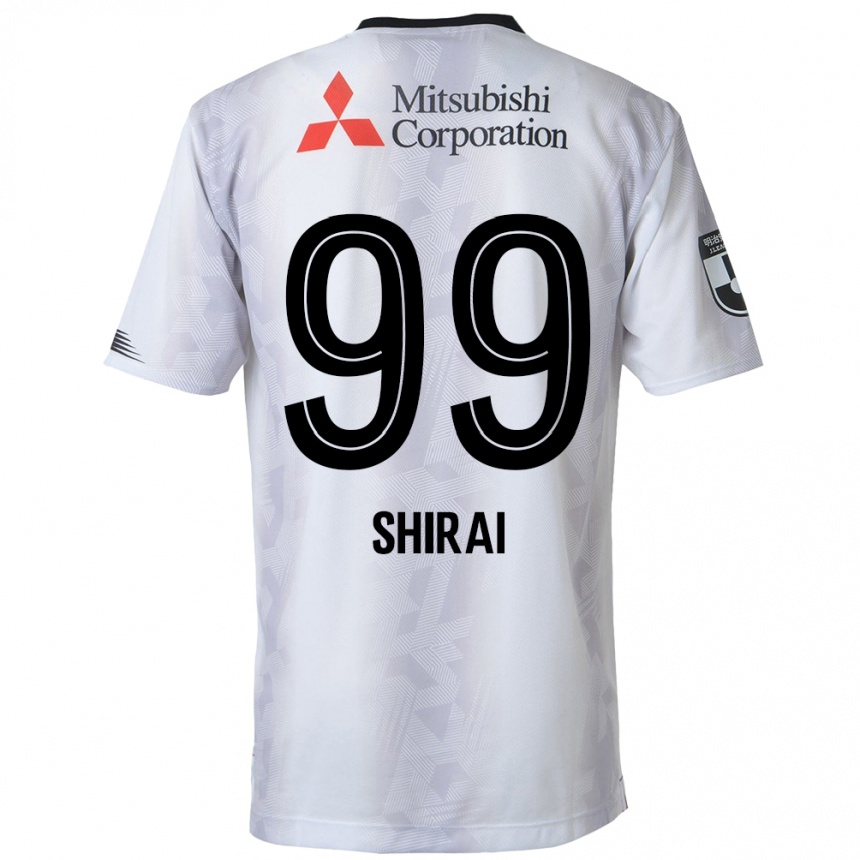 Férfi Labdarúgás Kosuke Shirai #99 Fehér Fekete Idegenbeli Jersey 2024/25 Mez Póló Ing