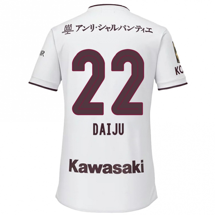 Férfi Labdarúgás Daiju Sasaki #22 Fehér Piros Idegenbeli Jersey 2024/25 Mez Póló Ing