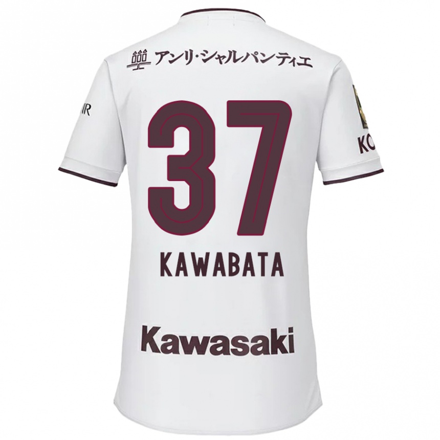 Férfi Labdarúgás Hyoei Kawabata #37 Fehér Piros Idegenbeli Jersey 2024/25 Mez Póló Ing