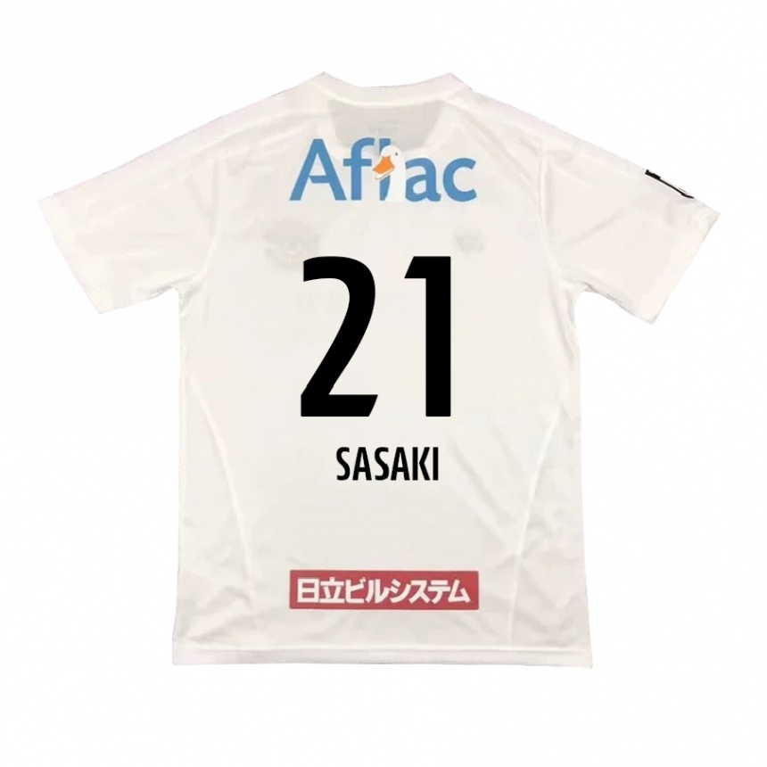 Férfi Labdarúgás Masato Sasaki #21 Fehér Fekete Idegenbeli Jersey 2024/25 Mez Póló Ing