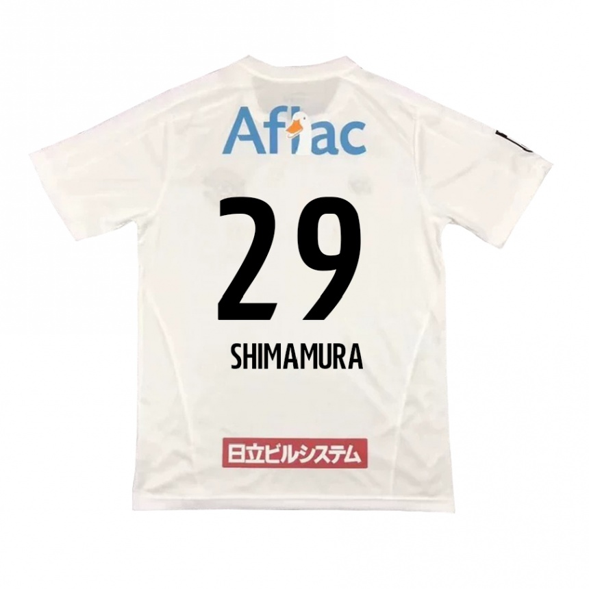 Férfi Labdarúgás Takuya Shimamura #29 Fehér Fekete Idegenbeli Jersey 2024/25 Mez Póló Ing