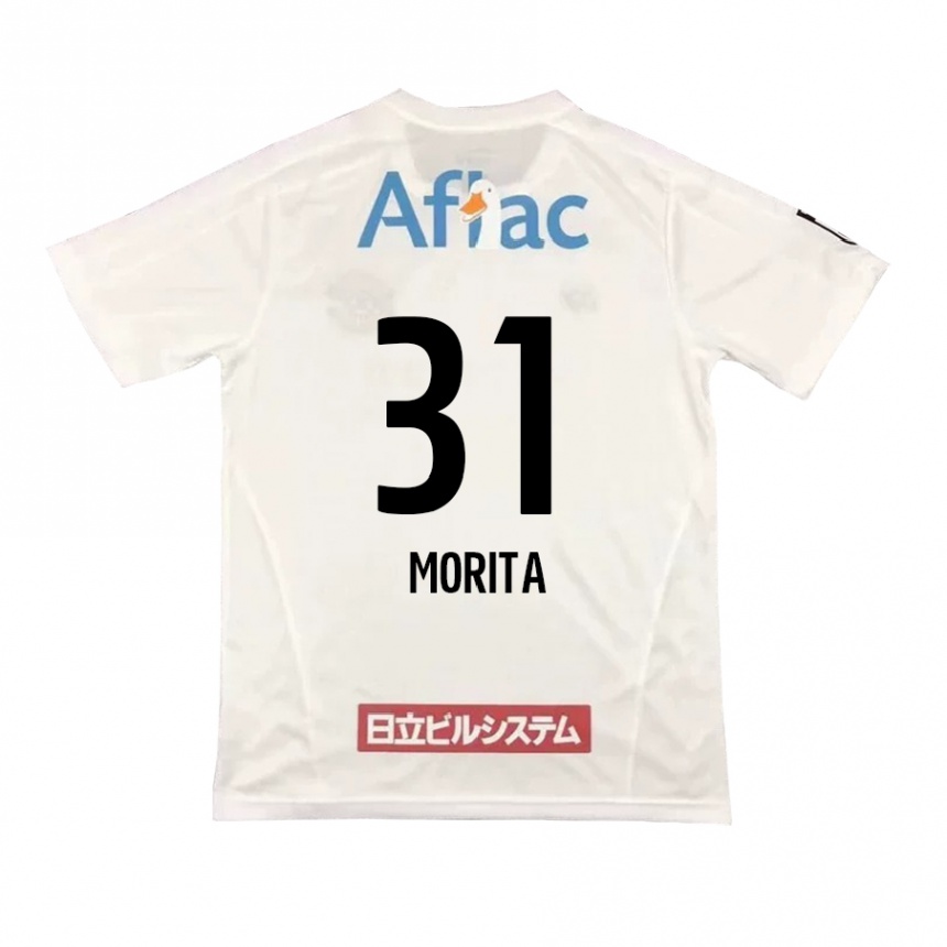 Férfi Labdarúgás Tatsuya Morita #31 Fehér Fekete Idegenbeli Jersey 2024/25 Mez Póló Ing