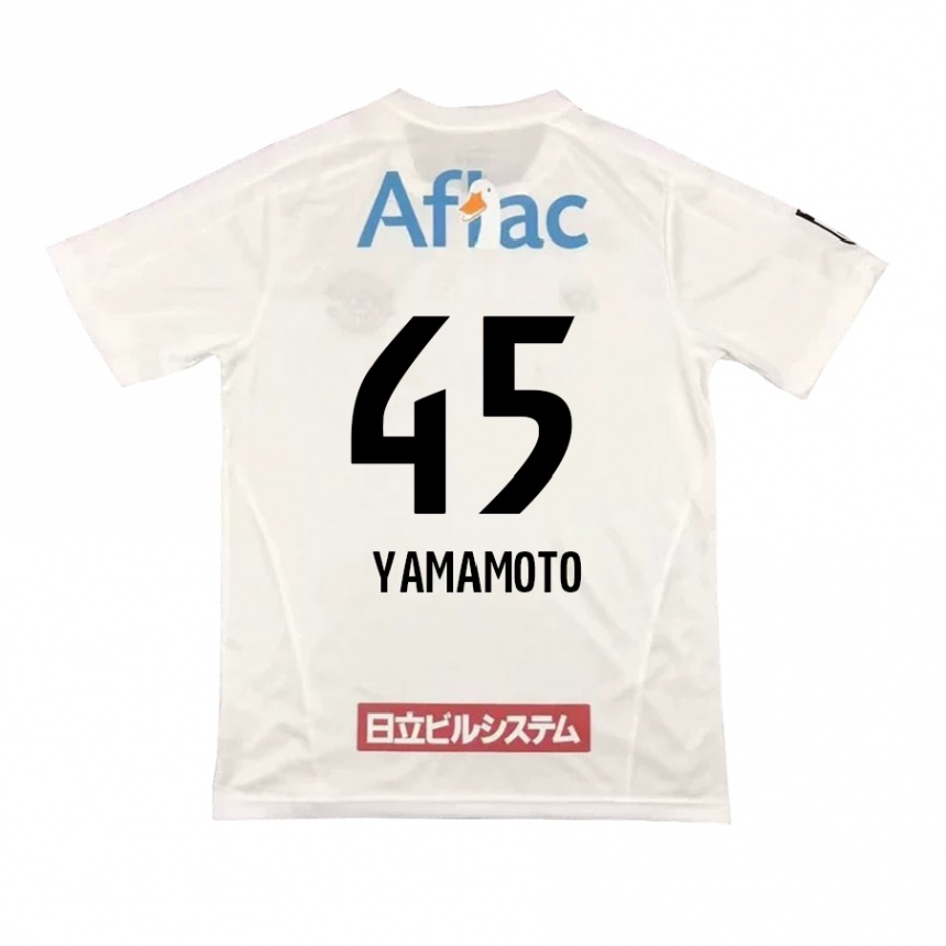 Férfi Labdarúgás Ota Yamamoto #45 Fehér Fekete Idegenbeli Jersey 2024/25 Mez Póló Ing