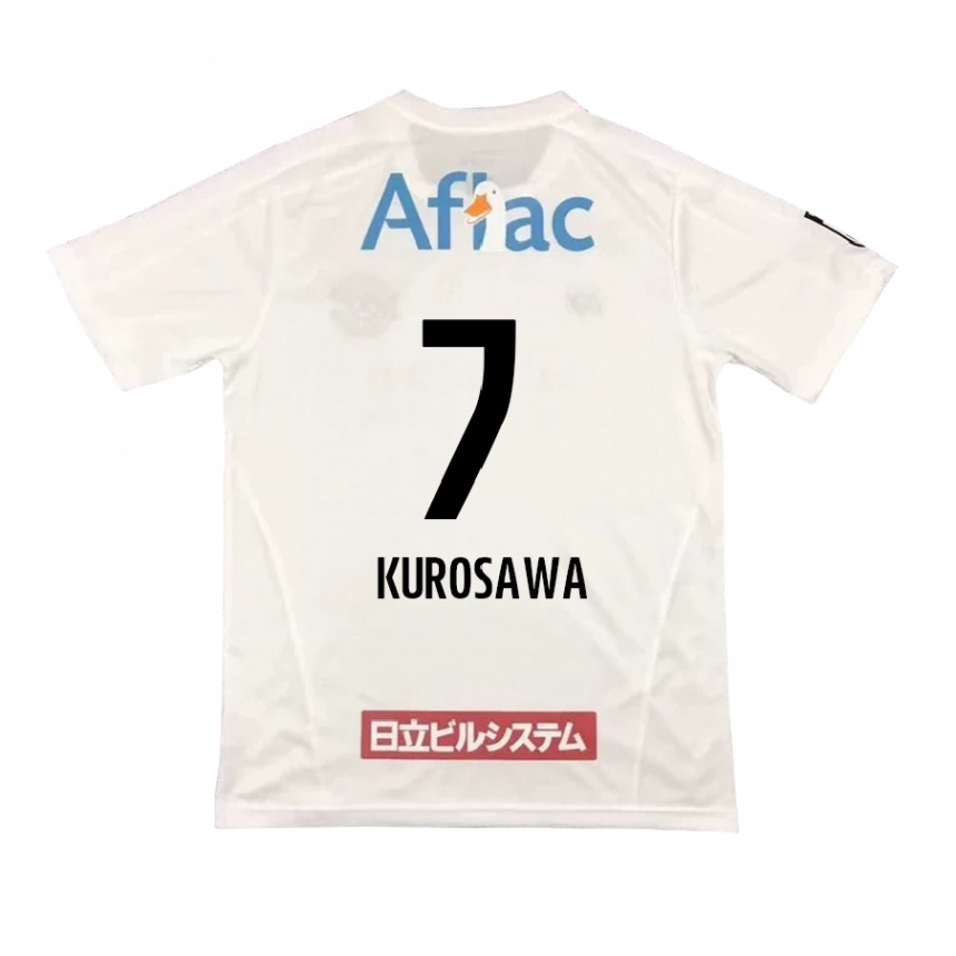 Férfi Labdarúgás Shido Kurosawa #7 Fehér Fekete Idegenbeli Jersey 2024/25 Mez Póló Ing