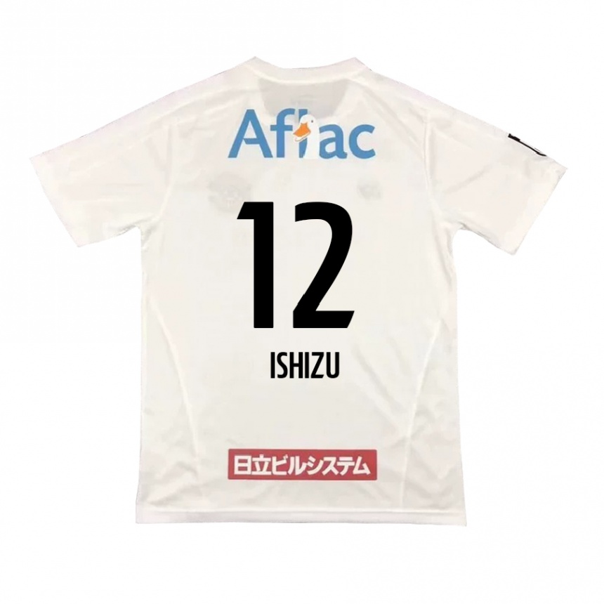 Férfi Labdarúgás Kazuki Ishizu #12 Fehér Fekete Idegenbeli Jersey 2024/25 Mez Póló Ing