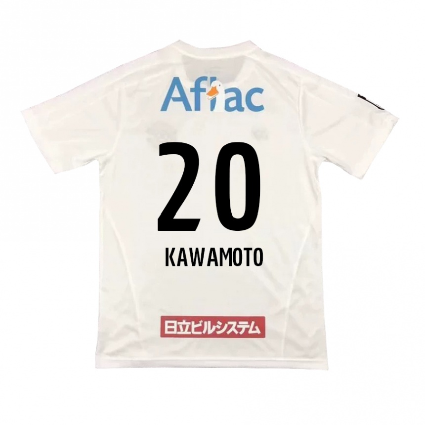 Férfi Labdarúgás Daizen Kawamoto #20 Fehér Fekete Idegenbeli Jersey 2024/25 Mez Póló Ing