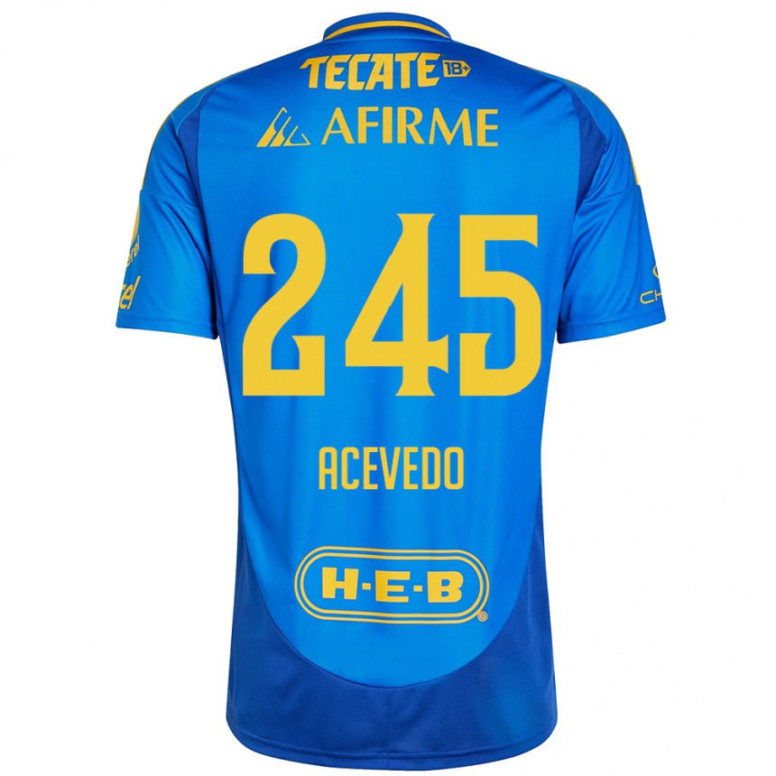 Férfi Labdarúgás Kevin Acevedo #245 Kék Sárga Idegenbeli Jersey 2024/25 Mez Póló Ing