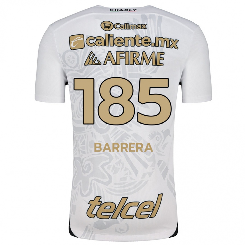 Férfi Labdarúgás Geonathan Barrera #185 Fehér Fekete Idegenbeli Jersey 2024/25 Mez Póló Ing