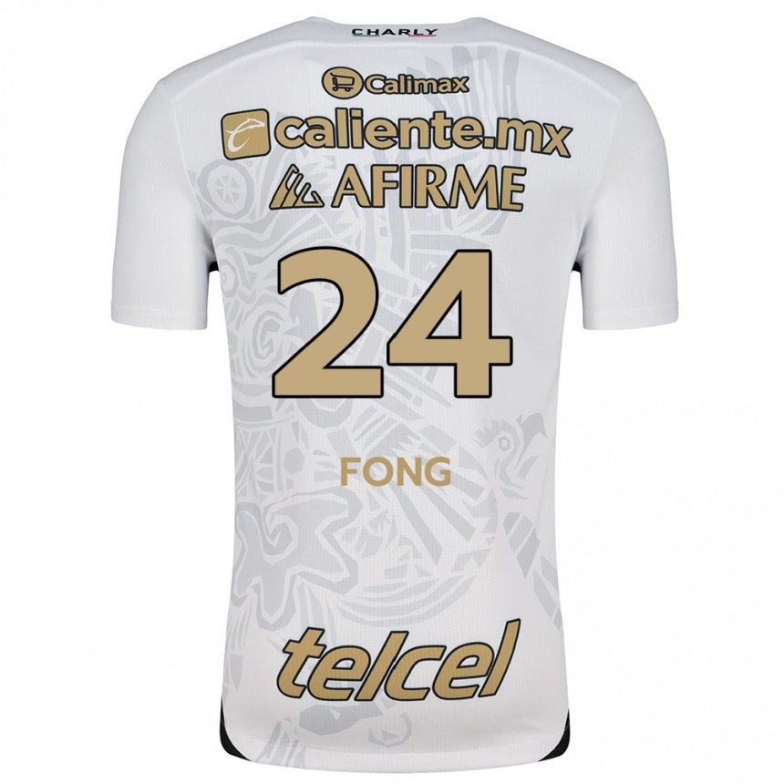 Férfi Labdarúgás Michel Fong #24 Fehér Fekete Idegenbeli Jersey 2024/25 Mez Póló Ing