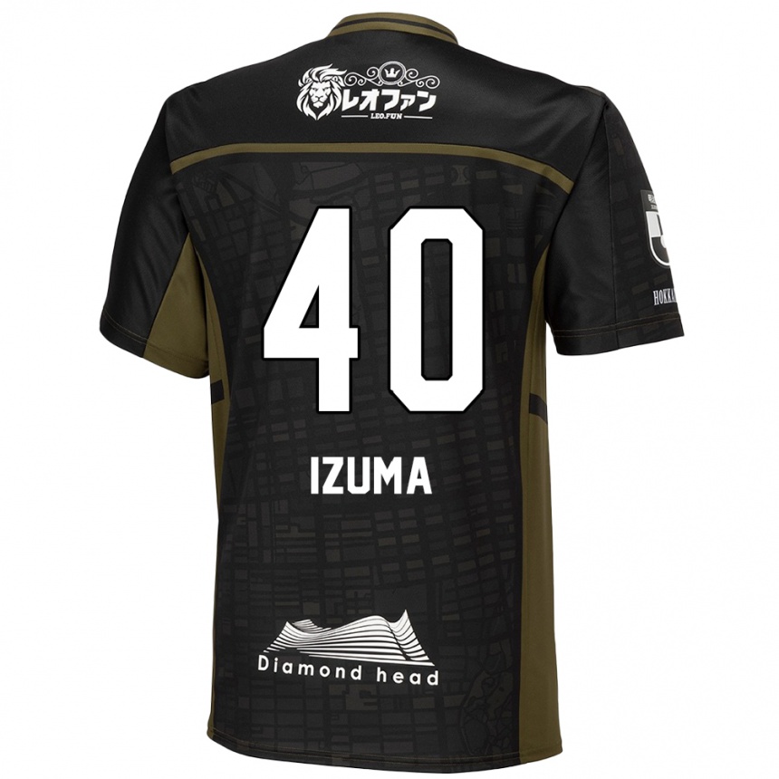 Férfi Labdarúgás Shido Izuma #40 Fekete Zöld Idegenbeli Jersey 2024/25 Mez Póló Ing