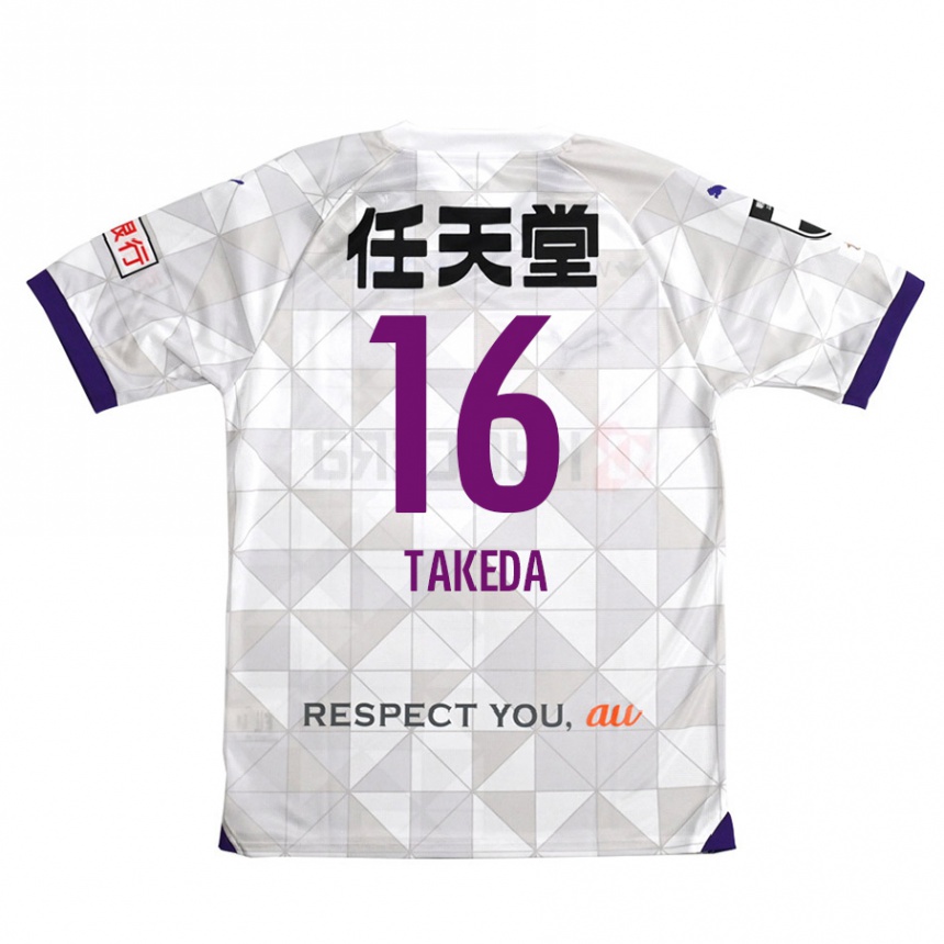 Férfi Labdarúgás Shohei Takeda #16 Fehér Lila Idegenbeli Jersey 2024/25 Mez Póló Ing