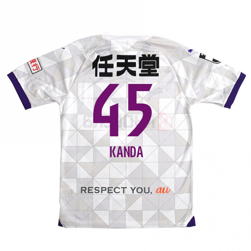 Férfi Labdarúgás Kotaro Kanda #45 Fehér Lila Idegenbeli Jersey 2024/25 Mez Póló Ing