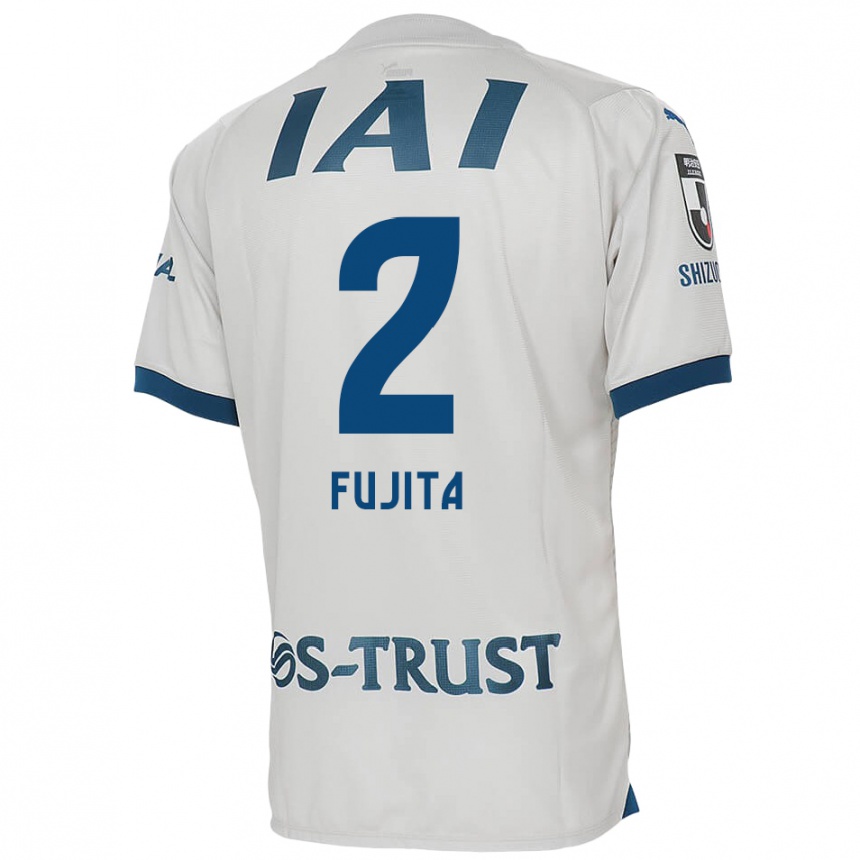 Férfi Labdarúgás Shunsuke Fujita #2 Fehér Kék Idegenbeli Jersey 2024/25 Mez Póló Ing