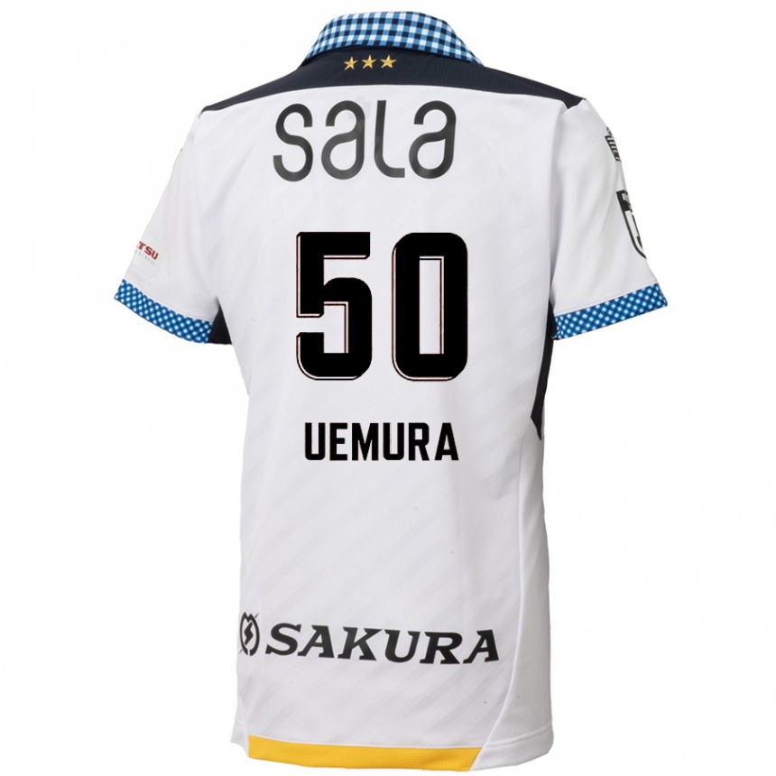 Férfi Labdarúgás Hiroto Uemura #50 Fehér Fekete Idegenbeli Jersey 2024/25 Mez Póló Ing