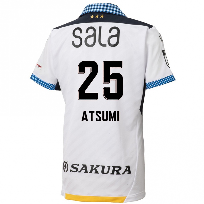 Férfi Labdarúgás Keita Atsumi #25 Fehér Fekete Idegenbeli Jersey 2024/25 Mez Póló Ing