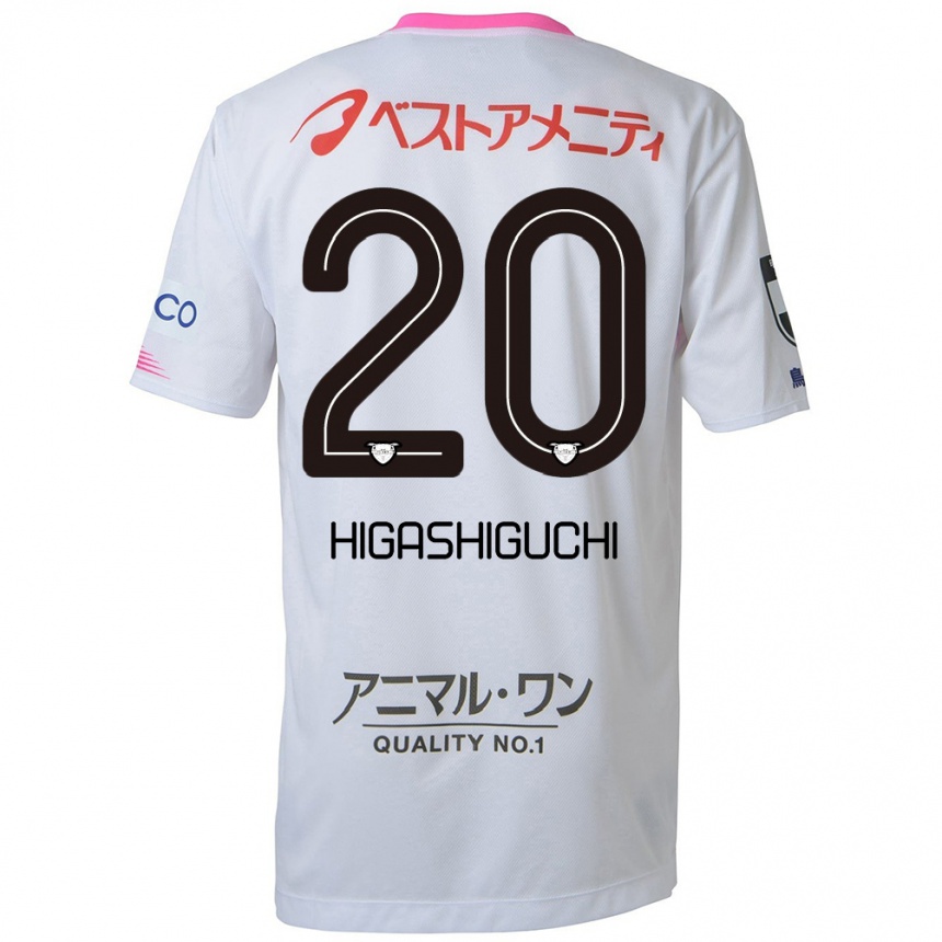 Férfi Labdarúgás Aitaro Higashiguchi #20 Fehér Kék Rózsaszín Idegenbeli Jersey 2024/25 Mez Póló Ing