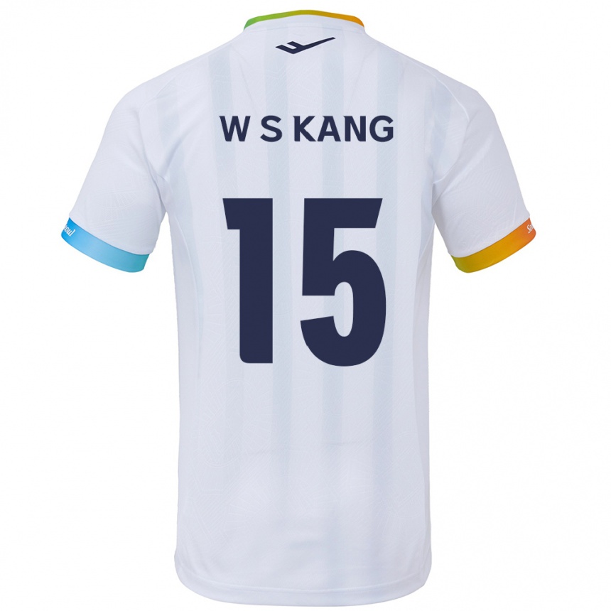 Férfi Labdarúgás Sang-Woo Kang #15 Fehér Kék Idegenbeli Jersey 2024/25 Mez Póló Ing