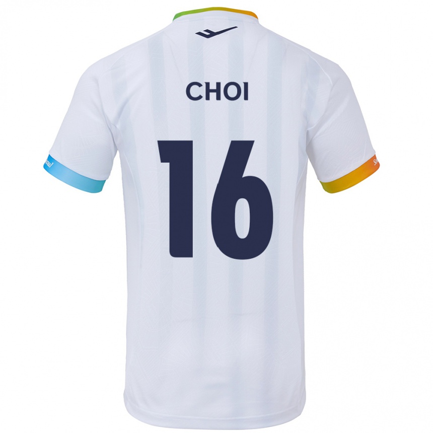 Férfi Labdarúgás Jun Choi #16 Fehér Kék Idegenbeli Jersey 2024/25 Mez Póló Ing