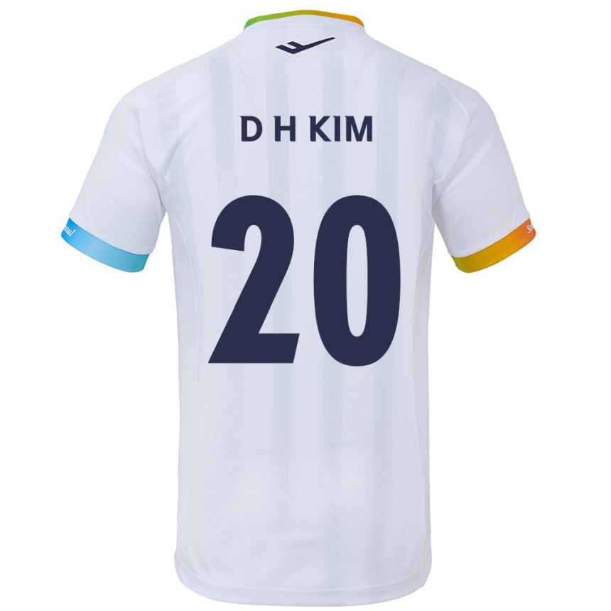 Férfi Labdarúgás Hyeon-Deok Kim #20 Fehér Kék Idegenbeli Jersey 2024/25 Mez Póló Ing