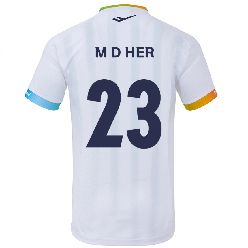 Férfi Labdarúgás Dong-Min Her #23 Fehér Kék Idegenbeli Jersey 2024/25 Mez Póló Ing