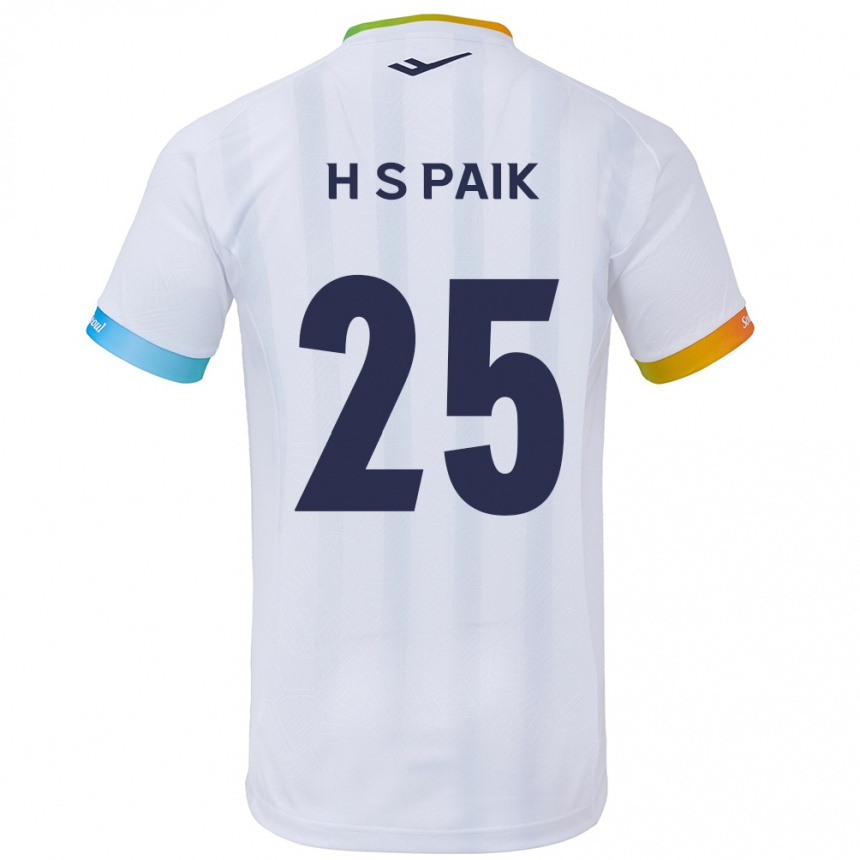 Férfi Labdarúgás Sang-Hoon Paik #25 Fehér Kék Idegenbeli Jersey 2024/25 Mez Póló Ing