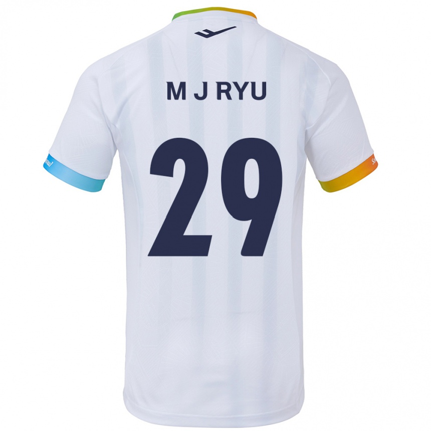 Férfi Labdarúgás Jae-Moon Ryu #29 Fehér Kék Idegenbeli Jersey 2024/25 Mez Póló Ing