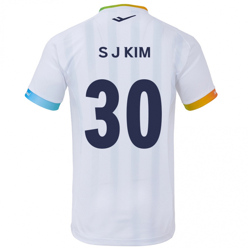 Férfi Labdarúgás Ju-Sung Kim #30 Fehér Kék Idegenbeli Jersey 2024/25 Mez Póló Ing