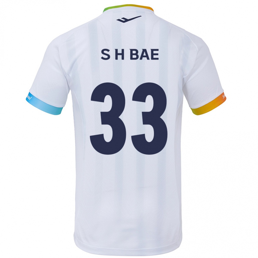 Férfi Labdarúgás Hyun-Seo Bae #33 Fehér Kék Idegenbeli Jersey 2024/25 Mez Póló Ing