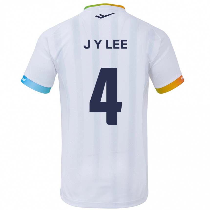 Férfi Labdarúgás Young-Jun Lee #4 Fehér Kék Idegenbeli Jersey 2024/25 Mez Póló Ing