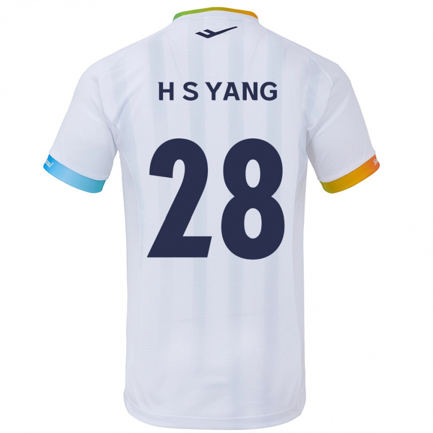 Férfi Labdarúgás Seung-Hyeon Yang #28 Fehér Kék Idegenbeli Jersey 2024/25 Mez Póló Ing