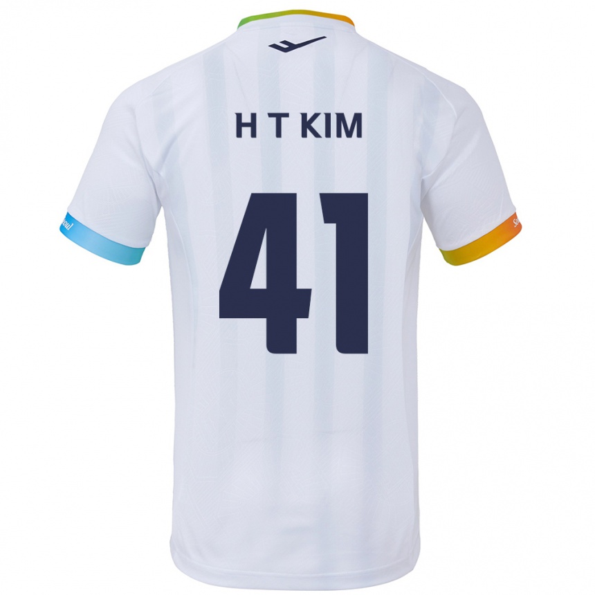 Férfi Labdarúgás Tae-Ho Kim #41 Fehér Kék Idegenbeli Jersey 2024/25 Mez Póló Ing