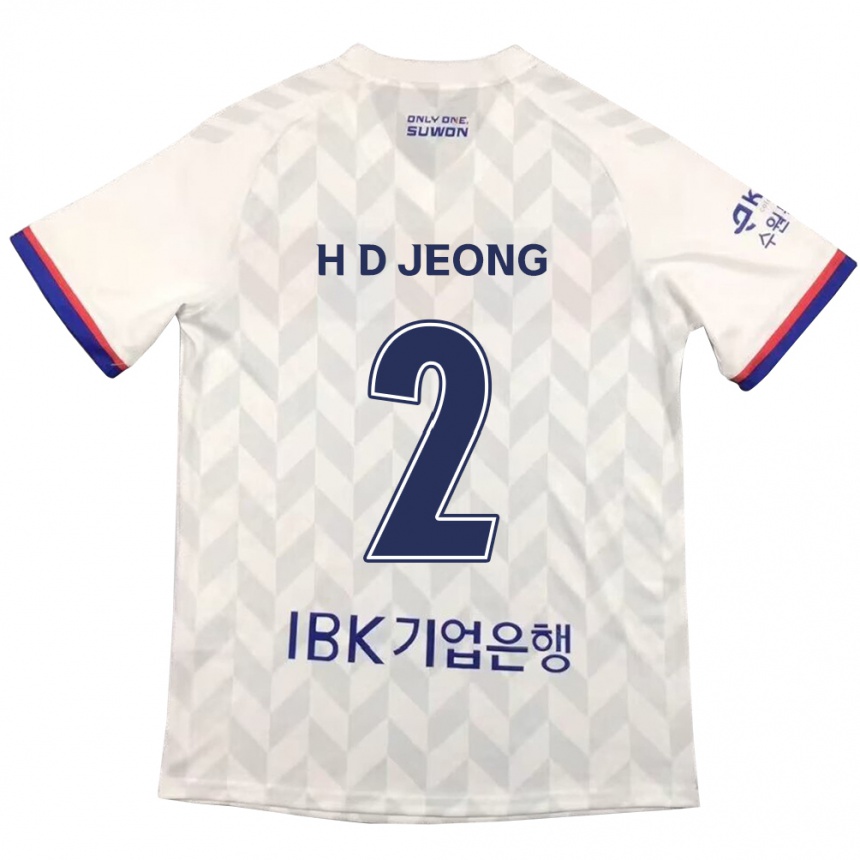 Férfi Labdarúgás Dong-Ho Jeong #2 Fehér Kék Idegenbeli Jersey 2024/25 Mez Póló Ing