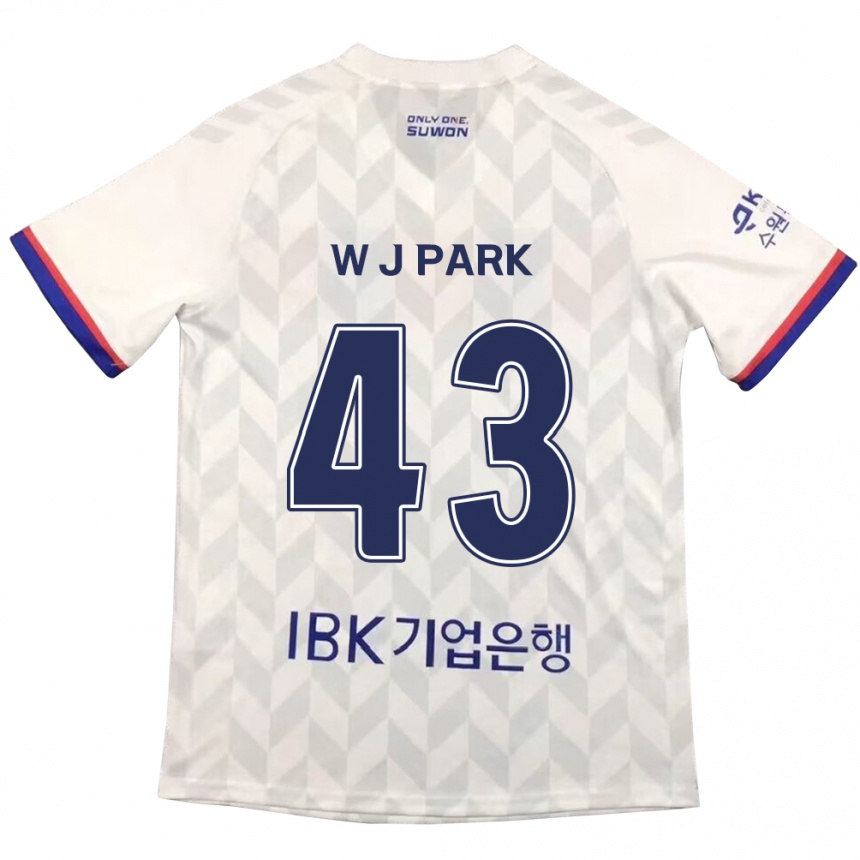 Férfi Labdarúgás Jin-Woo Park #43 Fehér Kék Idegenbeli Jersey 2024/25 Mez Póló Ing