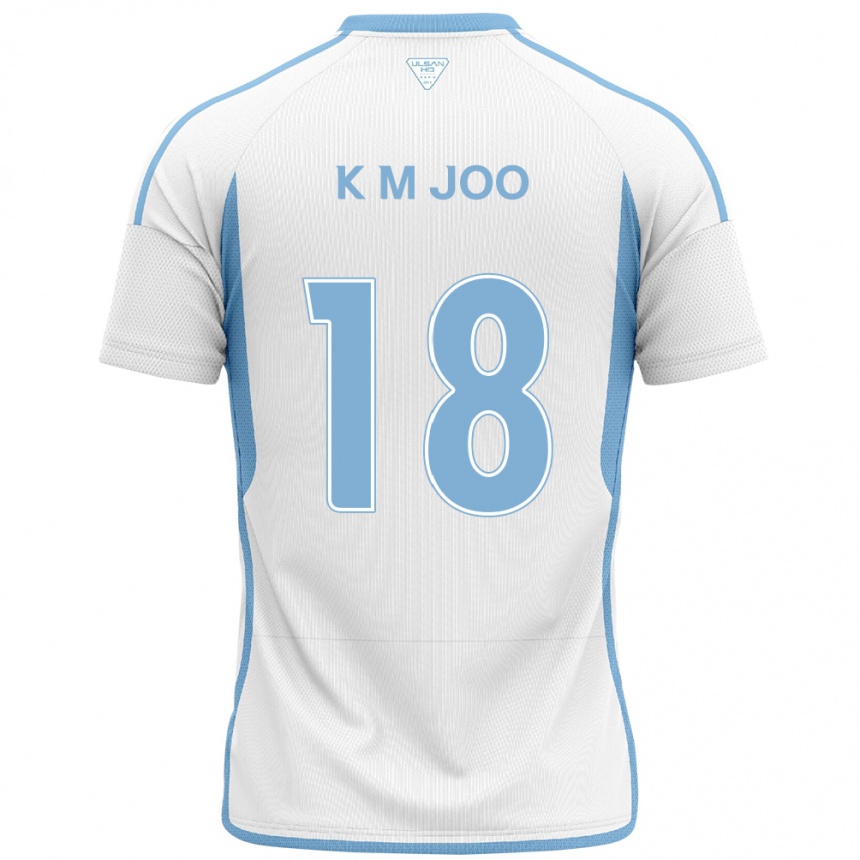 Férfi Labdarúgás Min-Kyu Joo #18 Fehér Kék Idegenbeli Jersey 2024/25 Mez Póló Ing