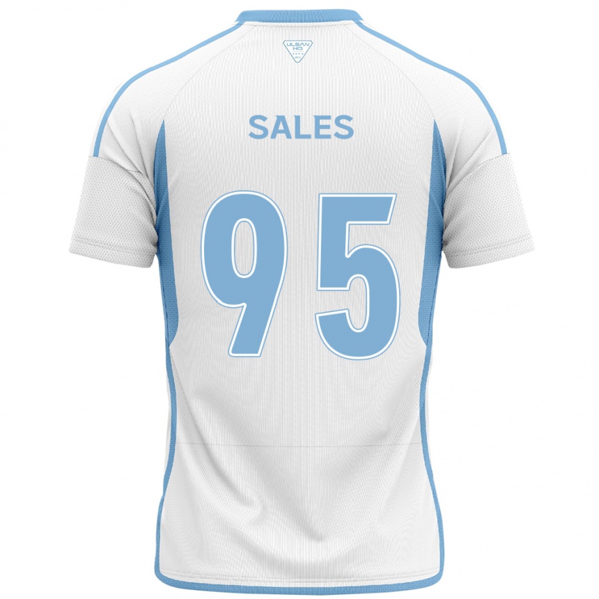 Férfi Labdarúgás Matheus Sales #95 Fehér Kék Idegenbeli Jersey 2024/25 Mez Póló Ing