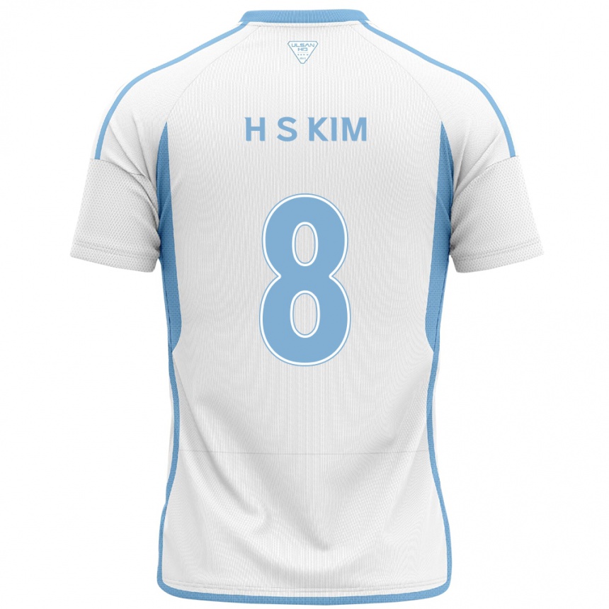 Férfi Labdarúgás Seung-Hyun Kim #8 Fehér Kék Idegenbeli Jersey 2024/25 Mez Póló Ing